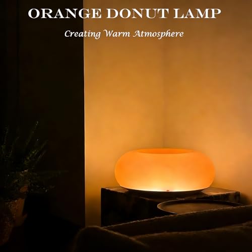 MIXL - Orange Donut Table Lamp,Dount Light Lamp Ambient Lighitng,Aesthetic Touch Table Lamps,Modern Cute Desk Lamps for Li...