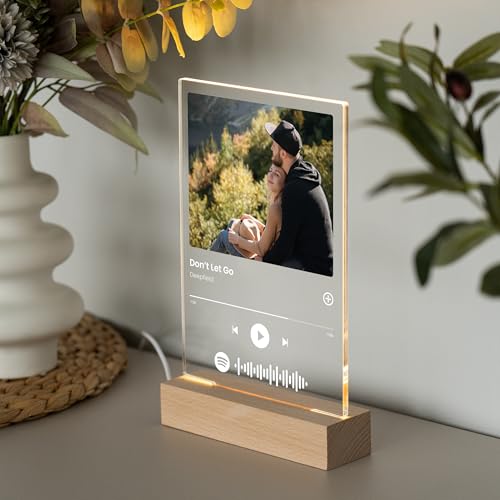 Custom Music Plaque - Personalized Acrylic Song Plaque/Glass Album Cover/Present for Girlfriend - Customized Music Sign - ...