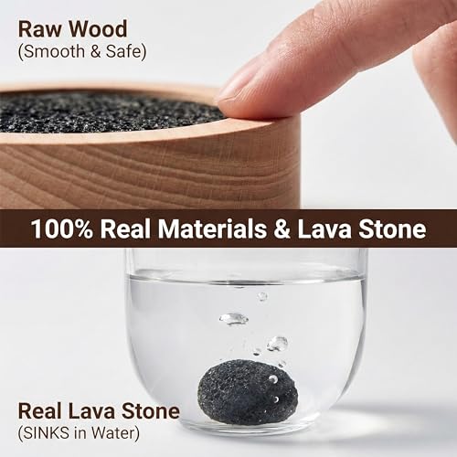 CUIYAKI 4Pcs Small Passive Lava Rock Diffuser for Essential Oils Great for Decorating at Desk, Office or Car