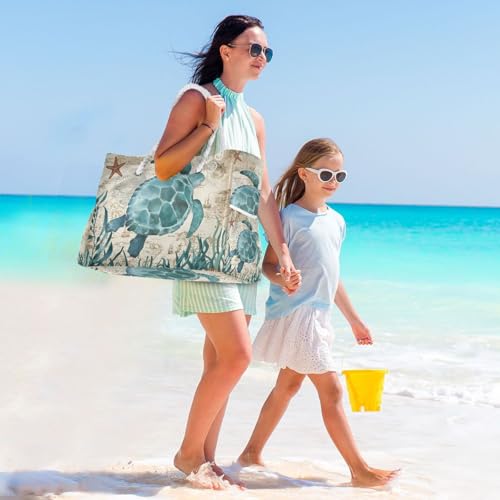 senya Large Beach Shoulder Bags Canvas Tote Water Resistant for Gym Travel Daily