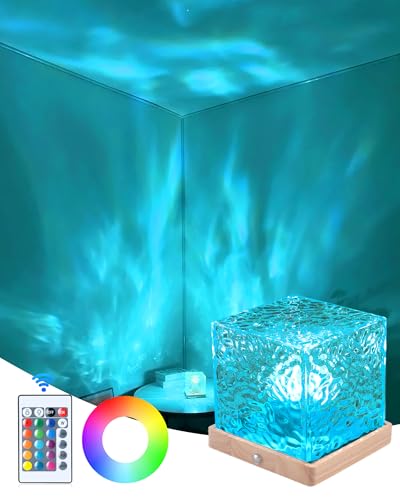 Deogos Mood Lighting,Rechargeable Northern Lights Cube Ambient Lighting Ocean Wave Projector Light Aurora Glow Lamp,16 Col...