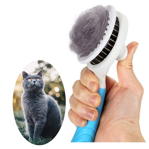 Self Cleaning Slicker Brush - Cat Brush Skin-Friendly Deshedding Grooming Massaging Tool for Long & Short Haired Pets, Cat...