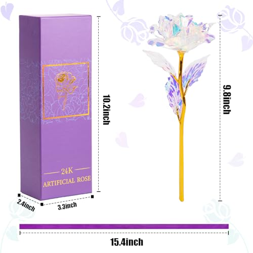 JOHOUSE Artificial Galaxy Rose Flower Gifts for Mothers Day Mom Gifts, Galaxy Eternity Rose Glass Forever Flowers for Mom ...