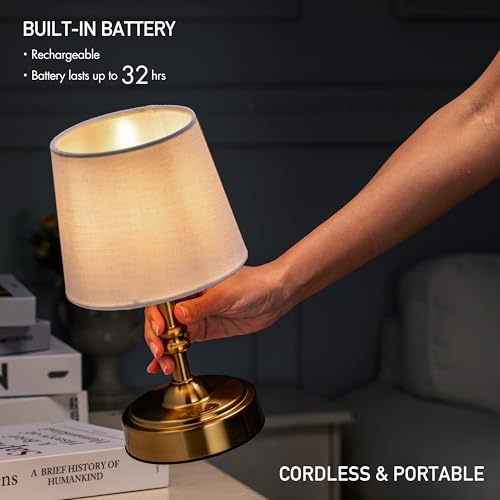 O’Bright Seraph mini – Cordless LED Table Lamp with Dimmer, Built-in Rechargeable Battery, 3-Level Brightness, Patio Table...