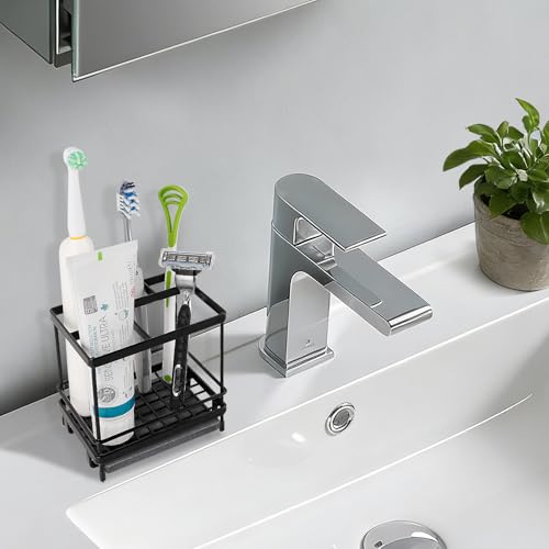 Carbon Steel Toothbrush Holders for Bathrooms, 5 Slots Kids Electric Tooth Brush and Toothpaste Organizer for Countertop, ...