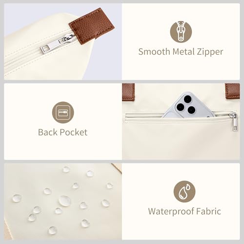 DIXEIGHT Tote Bag for Women, Casual Hobo Bag Vegan Leather Top-Handle Purse Foldable Shoulder Nylon Zipper Handbag