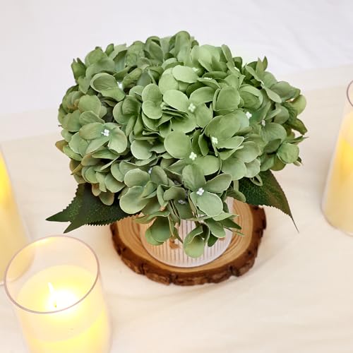 DIYDOFUN Flower Table Centerpieces - Set of 6 Floral Arrangement Artificial Wedding Hydrangeas Floral Arrangement with Rus...