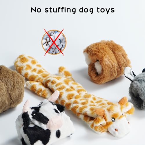 Nocciola Dog Squeaky Toys, 5 PCS Crinkle Plush Dog Toys, No Stuffing Dog Toys for Small Medium Large Dogs, Stuffless Puppy...