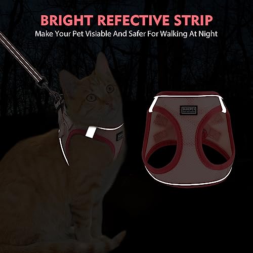 Betmaypet Cat Harness and Leash Set, Soft and Breathable Vest with Reflective Strip, Escape Proof Kitten Harness, Easy to ...