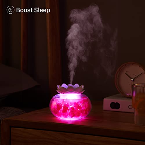 Essential Oil Diffusers Aromatherapy Diffuser: Vyaime Salt Lamp Diffuser for Home Bedroom Office, Pink Crystal Himalayan C...