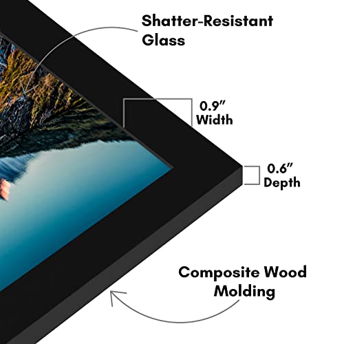 Americanflat 8x20 Picture Frame with Shatter-Resistant Glass - Signature Collection - Gallery-Style Frames Made of Enginee...