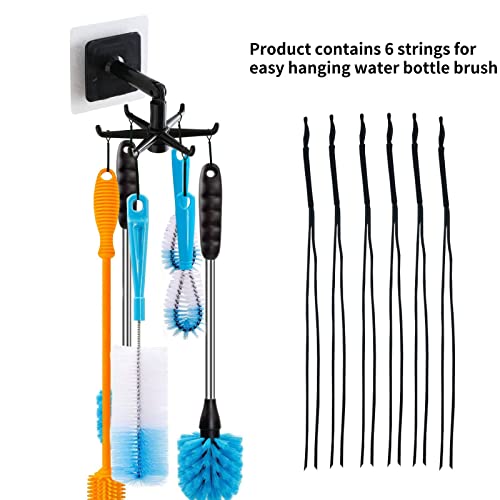 YeeBeny Water Bottle Brush Holder 360 Degrees Rotating Folding Hook Self-Adhesive 180 Degrees Vertical Flip Hook, Baby Bot...