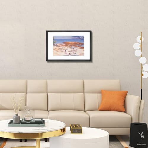Frametory, 16x24 Picture Frame with Mat for 12x18 Picture - High Definition Glass Wide Molding - Preinstalled Wall Mountin...