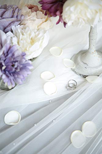 Floroom 300pcs Rose Petals Ivory Faux Silk Flower Petals for Wedding Flower Girl Basket White Aisle Scatter Dinner Table C...