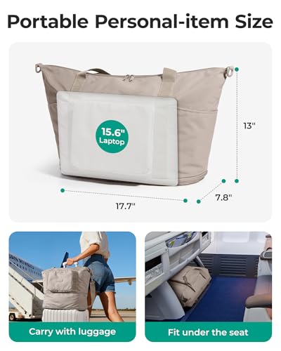 BAGSMART Foldable Travel Bag, 37L Expendable Personal Item Bag, Lightweight Travel Essentials for Women, Water Resistant E...