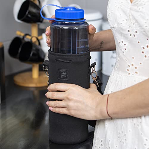 Made Easy Kit Neoprene Water Bottle Carrier Holder with Adjustable Shoulder Strap for Insulating & Carrying Water Containe...