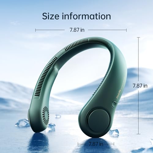 JISULIFE Portable Neck Fan, Hands Free Bladeless Fan, 5 Speeds, 4000 mAh Battery Operated Wearable Personal Fan, Twistabl...