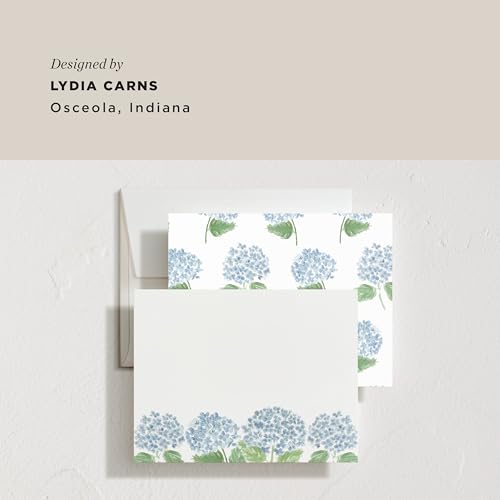 Minted Hydrangea Love Stationery Cards, 10 Count, Blank Cards and Envelopes For Thank You Notes, Invitations & Handwritten...