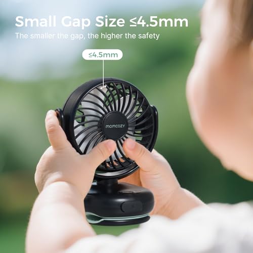 Momcozy Portable Stroller Fan with Clip | 4-Speed Mini-Fan for Carrier | Personal Fans Ultra Light 0.26lb | Gaps ≤4.5mm | ...