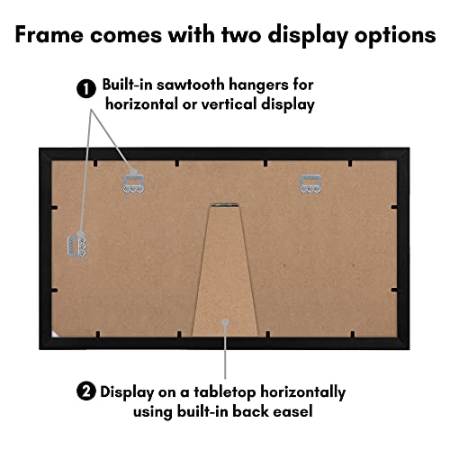 Americanflat 5x7 Picture Frame Collage with Shatter-Resistant Glass - Fits Three 5x7 Photos or Use as One 8x16 Frame - Sig...
