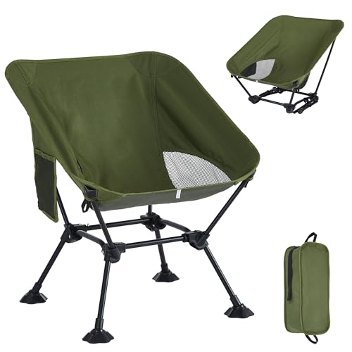 Cuzobro Ultralight Camping Chair,Compact Folding Chair with Anti-Sinking Large Feet and Storage Bag,Lightweight Backpack C...