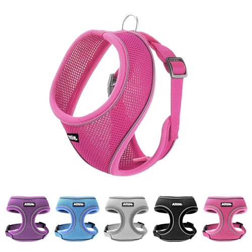 AIITLE Medium Girl Dog Harness, Comfortable Adjustable Mesh Vest with Quick-Release Buckle, Reflective Safety Strips – Per...
