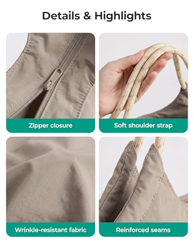 BAGSMART Beach Bags for Women, Beach Tote Bag Beach Bag with Zipper Waterproof Sandproof Swim Pool Bag