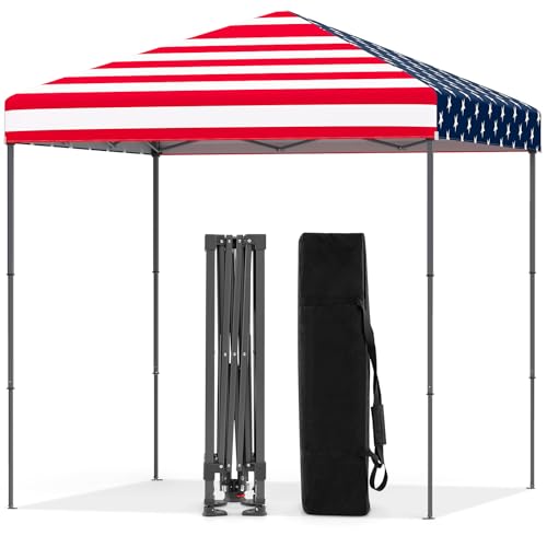 Tangkula 6.6x6.6 Ft Pop Up Canopy, 1 Person Instant Setup Portable Canopy Tent with Center Lock, UPF 50+ Sun Protection, 8...