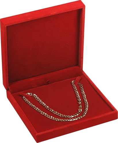 LAODA Red Color Big Necklace Chain Jewelry Gift Box Soft Touch Premium Velvet Material Choker Necklace Storage Holder Box ...