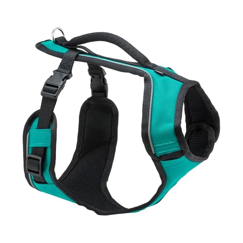PetSafe EasySport Harness - Durable Padded Fabric, Adjustable Elastic Neckline, Rear-Leash Attachment & Nighttime Reflecti...