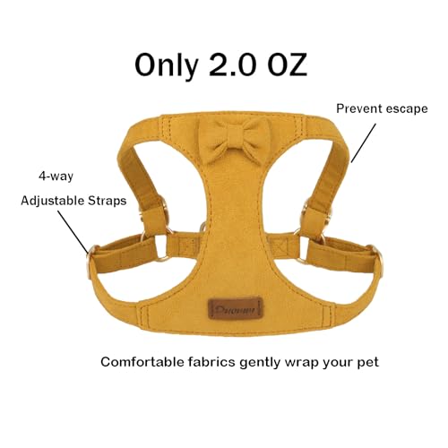Vinqki Cute Small Dog Harness and Leash Puppy Set with Bowtie,Step in Dog Harnesses,Soft Adjustable Cat & Dog Vest,Harness...