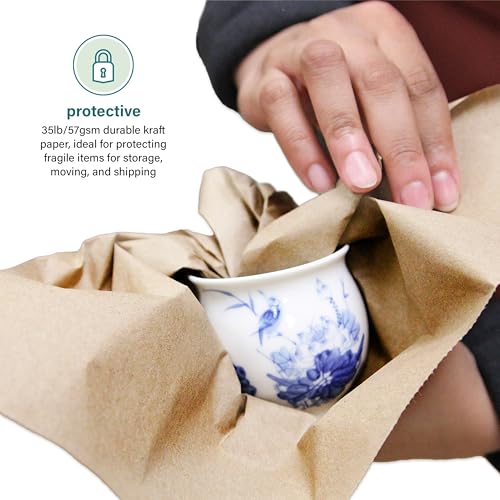 Elementree Brown Packing Paper Sheets for Moving & Shipping - 1500 Count (1375 Feet) - 14.5" x 11" Sheet Size - Sustainabl...