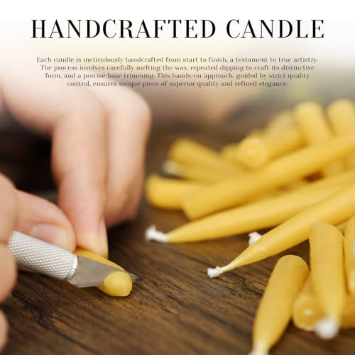 DEYBBY 20 Minute Beeswax Meditation Candles for Relaxation - 24pcs Mini Beeswax Taper Candle Gift Set with 2 Small Candle ...