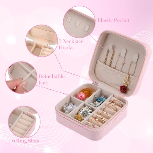 MAQUITA 12 Pack Travel Jewelry Case Bridesmaid Gifts Box, PU Leather Small Jewelrys Case Organizer Storage for Women Girls...