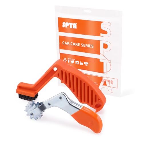 SPTA Polishing Pad Conditioning Brush, Polishing Spur Tool Set,Wool Buffing Pad Cleaning Spur Tool+ Foam Pad Brush, Car Bu...