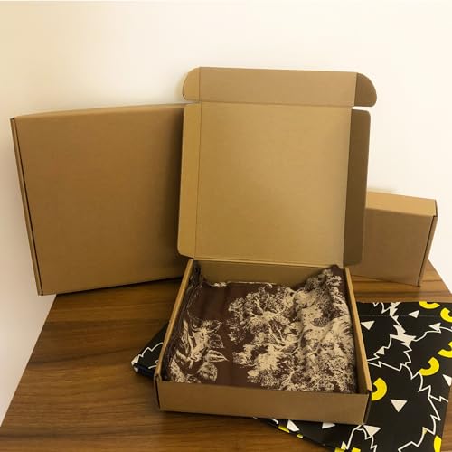 9x9x2 Inches Shipping Boxes Set of 25, Brown Corrugated Mailing Cardboard Box Literature Mailer for Packing Small Business...