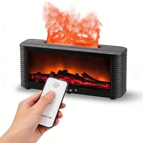 Fireplace Aroma Diffuser with 9-Color Realistic Flame Effect,Essential Oil Diffuser for Home,Cozy Flame Aroma Humidifier,2...