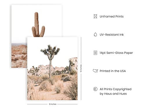 HAUS AND HUES Desert Succulent Wall Art & Botanical Prints Set of 6 Southwestern Wall Decor, Cactus Art Prints, Joshua Tre...
