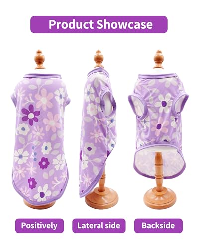 PET SHOW 4 Pack Summer Dog Shirts for Extra Small Doggies Girl UPF 50+ UV Sun Protection Cooling Clothes Tank Top Floral P...