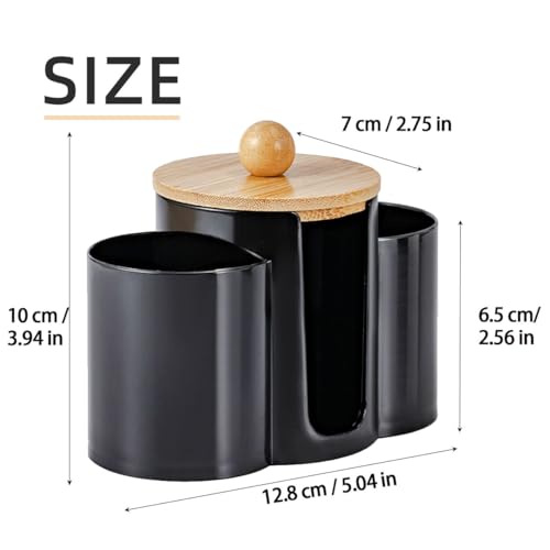 SYDERWE 3-in-1 Q-Tip Holder for Bathroom – Premium Vanity Organizer Canister with Dustproof Lid for Cotton Swabs, Balls an...