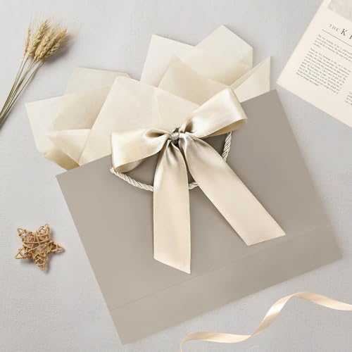 YoungTree Medium Mothers Day Gift Bag with Ribbon and Greeting Card 2 Tissue Papers, Mothers Day Bag, Birthday Gift Bag wi...