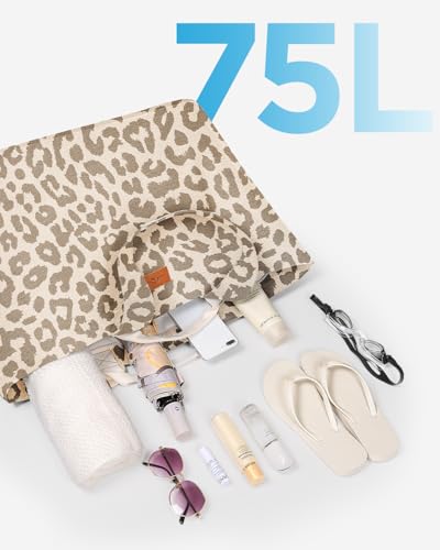 GLORIEROO Extra Large Beach Bag for Women - Sandproof Over-Size Carry On Beach Essentials Tote with 5 Pockets Gifts for Women