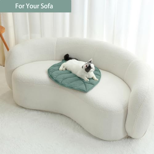 Letalong 30 X 20 Inch Leaf Shaped Cotton Cat Bed Pad, Warming Cat Mat, Pet Warming Pad for Cats, Warmer Mat for Feral and ...