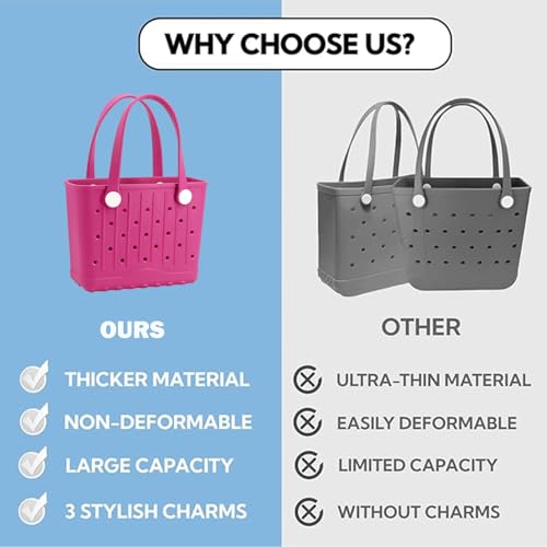 Mangoxel Small Rubber Beach Bags Creative EVA Beach Totes Waterproof Travel Bag for Beach, Picnic, Sports, Yoga