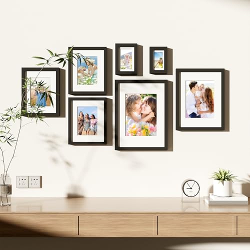 decorUhome 8x10 Picture Frame Set of 10, Display Photos 5x7 with Mat or 8x10 Unmatted for Picture Frames Collage Wall Deco...
