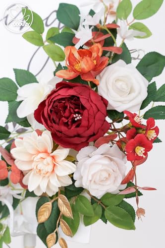 Odouzy Pack of 2 Wedding Arch, Artificial Flowers, Wedding Decor，Flower Garland Be Suited to Banquet, Party, Reception Ent...