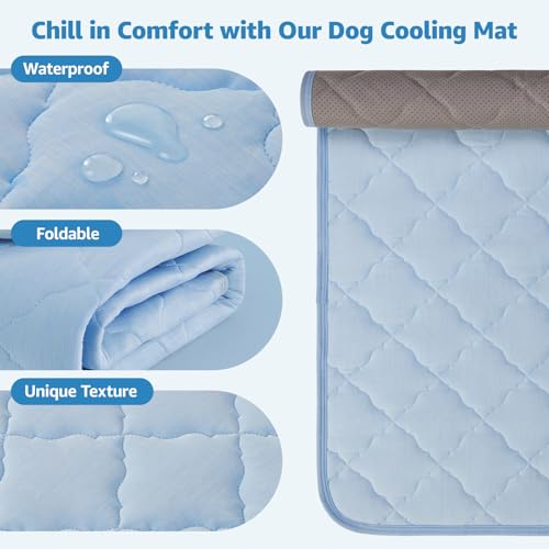 LOOBANI Dog Cooling Mat for Large Dogs - 40" x 28" Cooling Mat for Pet with Anti-Slip Bottom, Washable Q-MAX>0.5 Arc-Chill...