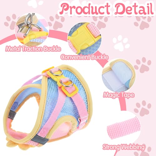 Cat Harness and Leash Set for Walking Escape Proof Adjustable Kitten Harness Breathable Mesh with Reflective Strips Lightw...