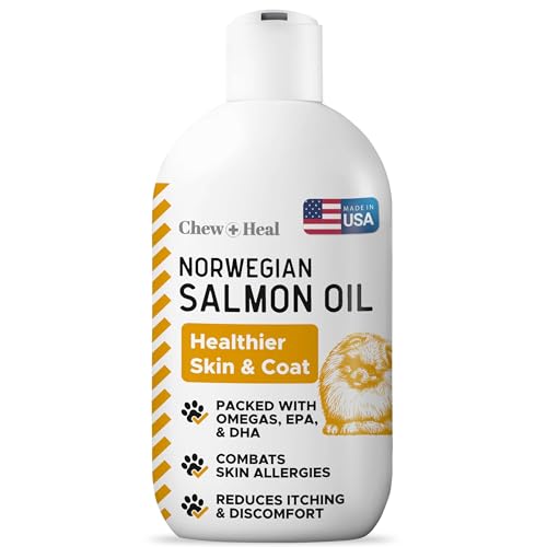 Salmon Oil for Dogs - Premium Fish Oil for Skin and Coat Health - Omega 3 Supplement - Supports Itchy Skin - 8 oz Liquid -...
