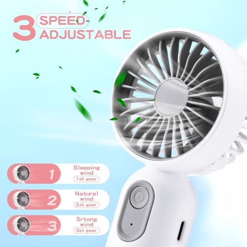 Rossesay 6 Pcs Mini Portable Fan Bulk Cute Handheld Lightweight Small Little Personal Hand Eyelash Fan 3 Speeds USB Rechar...